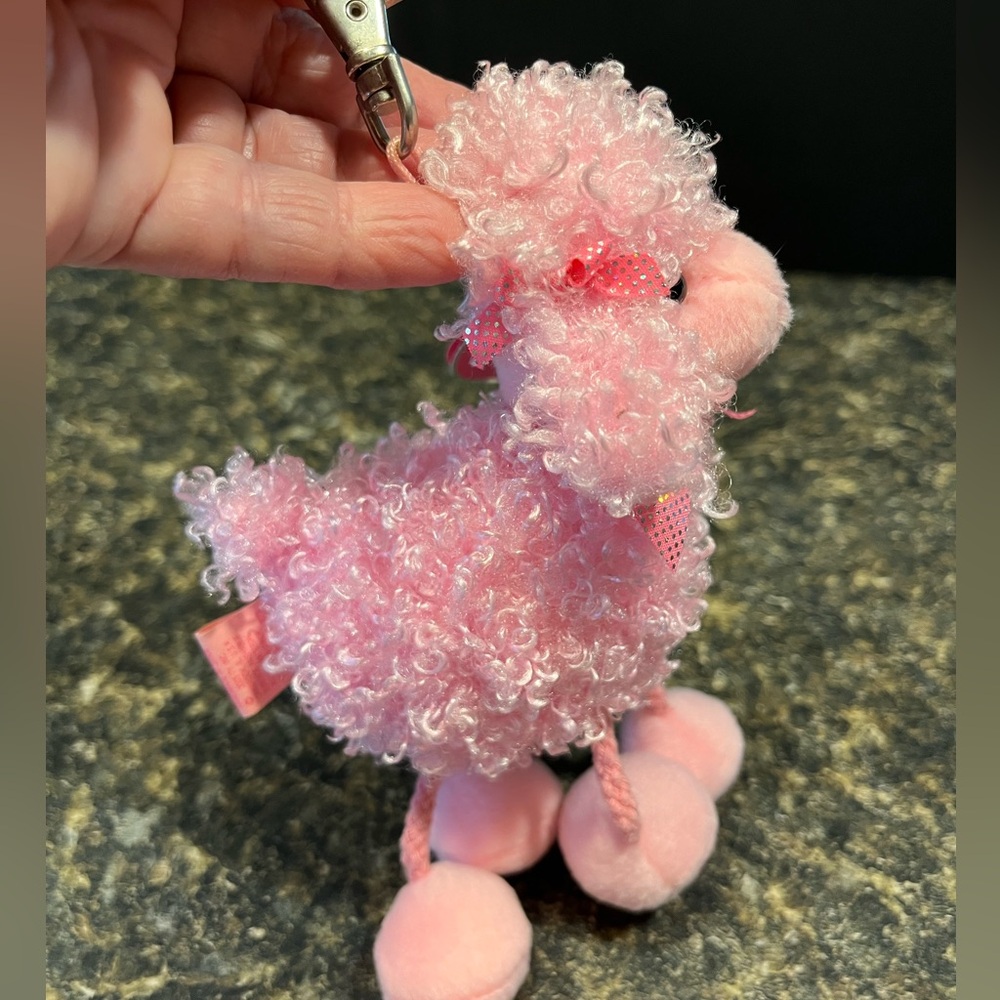 2005 Ty Pinky Poo Keychain or Bag Charm Beanie Baby Pink Poodle - Picture 3 of 11